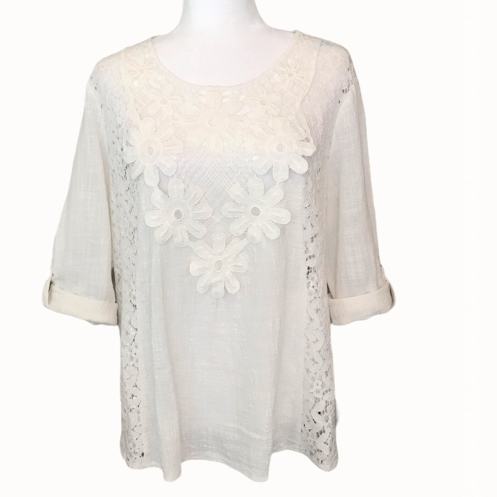 Multiples Embroidered 100% Cotton Tunic-Top - XL - Picture 1 of 17